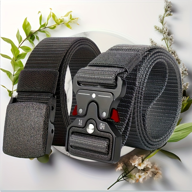 2pcs Tactical Belts with Quick Release Buckles Durable Nylon Stylish & Versatile